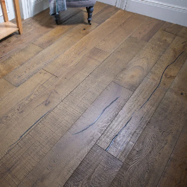 Distressed engineered wood flooring