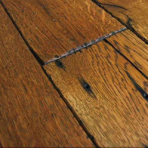 Hand-scraped engineered wood flooring