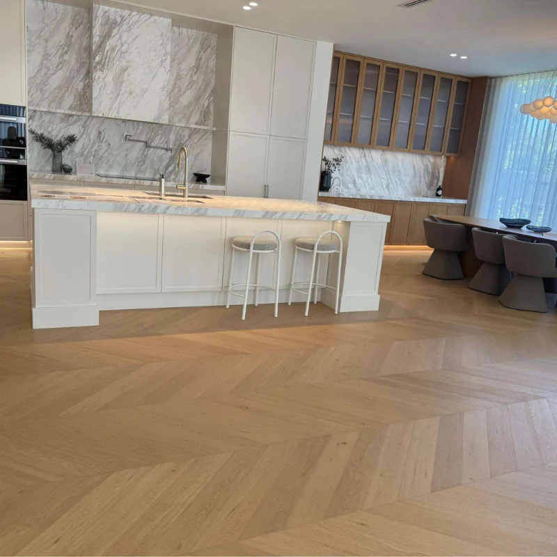 Oak Chevron Engineering wood Flooring